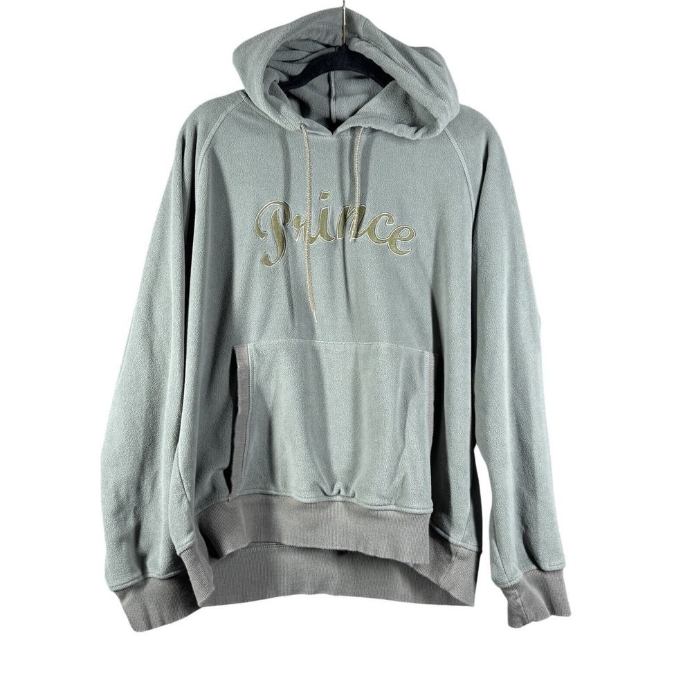 Prince Hoodie Women XL Pickle Ball Gray Fleece Script Logo‎ Pullover